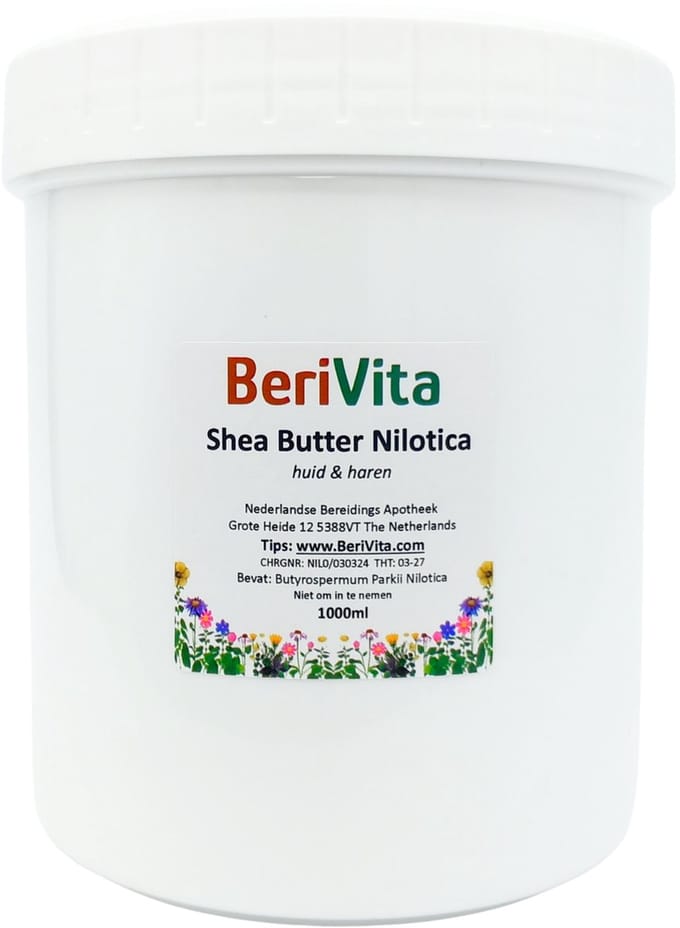 Nilotica Shea Butter 1000ml Pot - Huid en Haar - Ongeraffineerde en Onbewerkte Sheabutter Nilotica