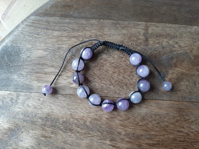 Amethist shamballa armband 10 mm