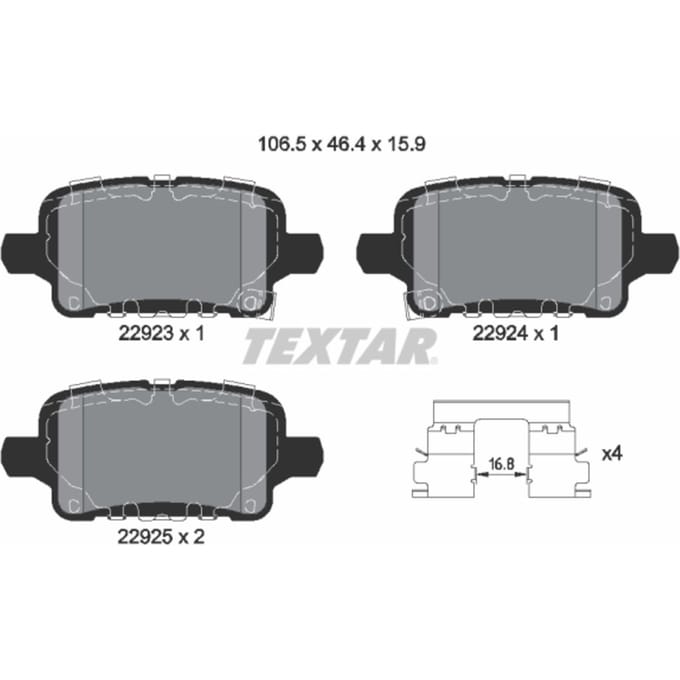 Remblokset TEXTAR 2292301, achter