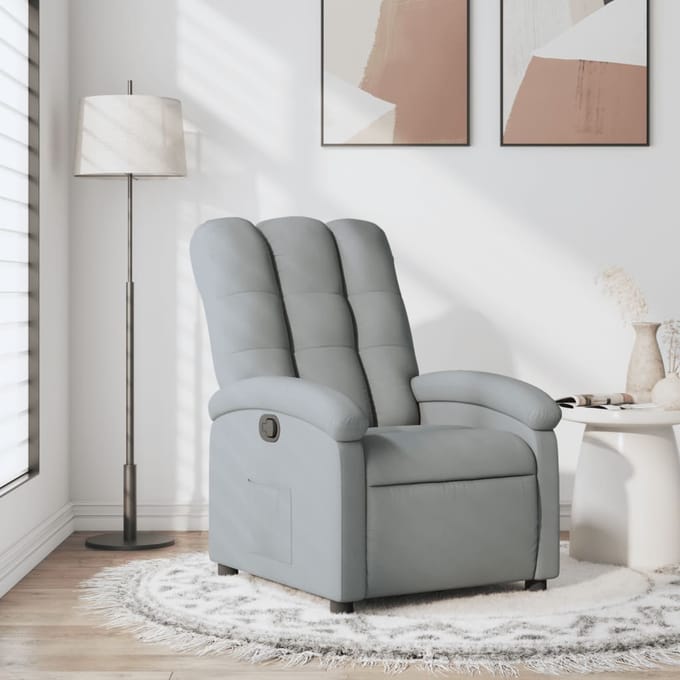 vidaXL - Massagestoel - met - lichtgrijze - stof
