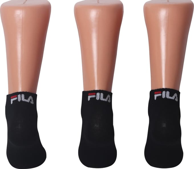 Fila - Ankle Socks 3-Pack - Zwarte Sokken - 35 - 38 - Zwart
