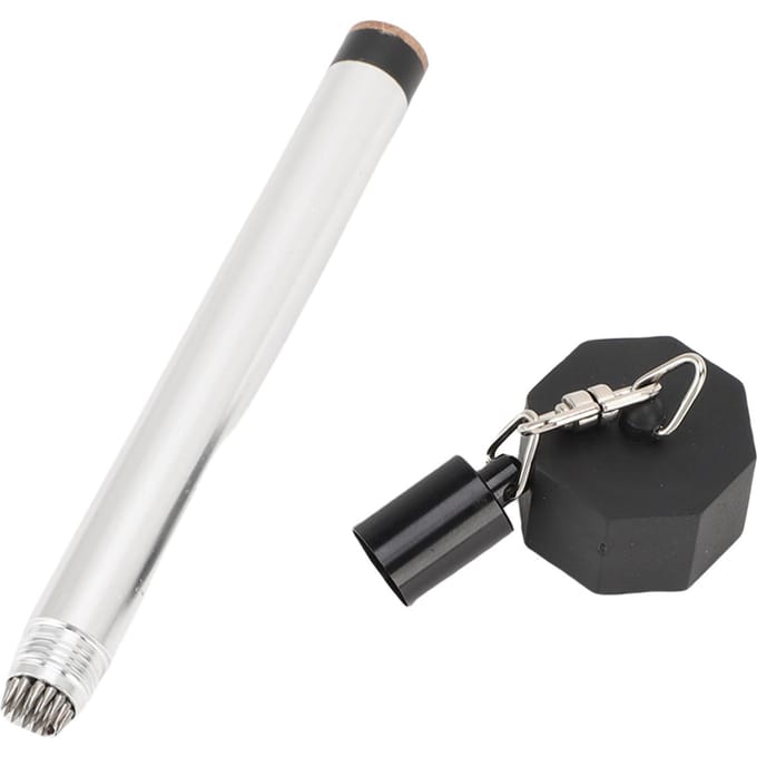 Poolkeu Krijthouder met Spikes en Deksel Metalen Krijtpen voor Biljartkeu Tip Reparatie Achtkantig Octagon white