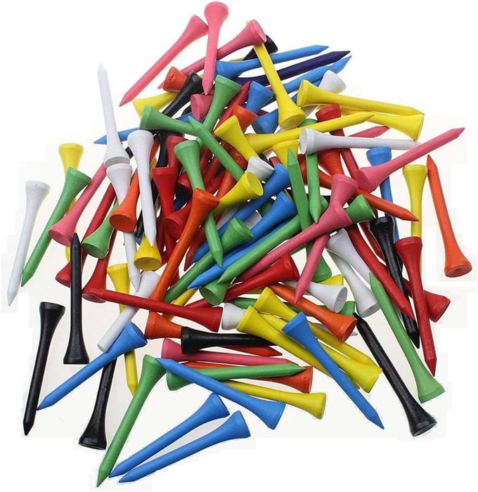 Professionele Houten Golf Tees van 54mm voor Optimale Prestaties - 100 Stuks per Verpakking