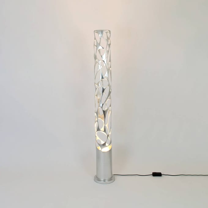 Holländer Vloerlamp Talismano, zilverkleurig, hoogte 176 cm, ijzer