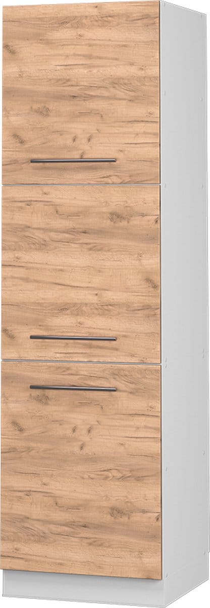 Vicco Hoge kast Fame-Line, Goudkleurig Eiken/Wit, 60 cm