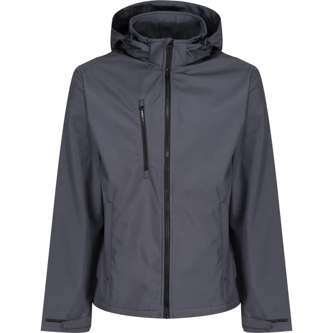 Regatta Heren Venturer 3 Layer Hooded Soft Shell Jacket (Afdichting Grijs/Zwart)
