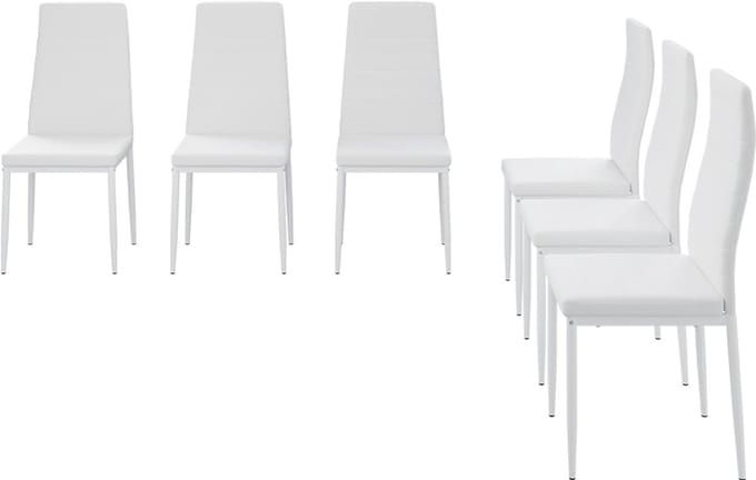 Vicco Grand Eetkamerstoel – 42.5 x 48 cm Set van 6 Wit
