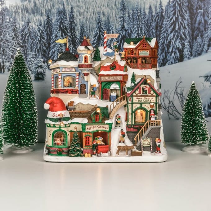 Lemax - 'The Elf Workshop' - Verlicht kerstdorp - Exclusief adapter (werkt ook op batterijen)
