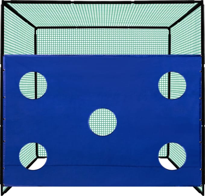 Golf oefenkooi & doelscherm - zwart/groen - 3x3x3m - met kunstgrasmat