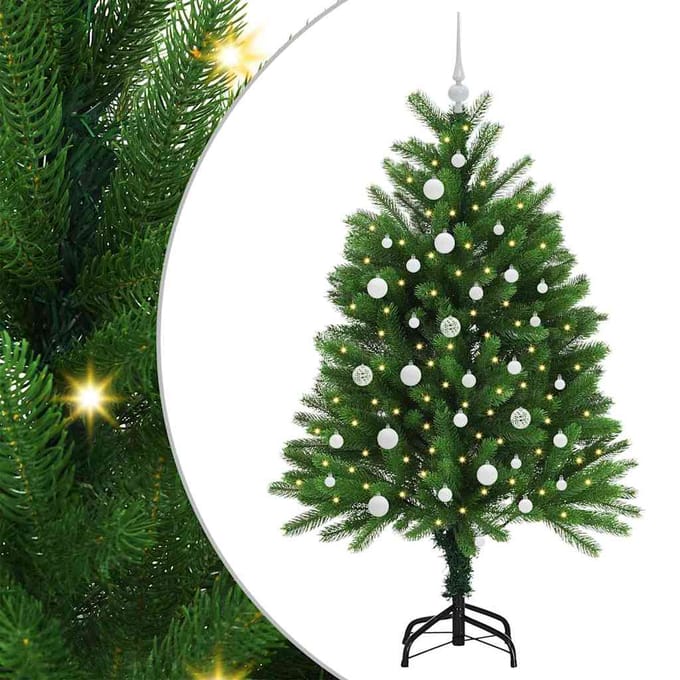 vidaXL - Kerstboom - met - 150 - LED - met - standaard - Groen - 120 - cm - PE