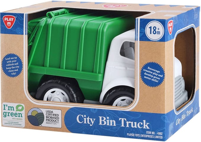 Playgo Biobased Vuilniswagen Groen - 28cm