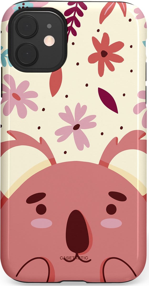Casetastic hoesje geschikt voor Apple iPhone 11 - Dubbellaagse bescherming - Koala knuffel - Fashion Case - Koraal Crème Lichtroze