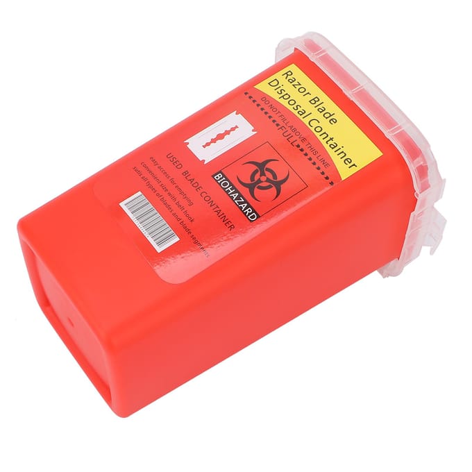 Scheermesjes Afvalcontainer Plastic Afval Mesjes Spuitnaalden Afvalopbergdoos Rood zwart