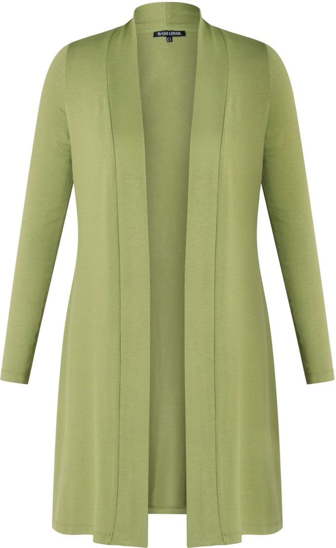 BASE LEVEL CURVY Ayla Long Vest - Green - maat 1(48)