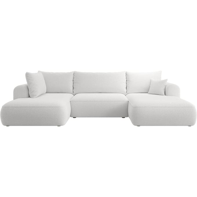 U-bank Philipa links bouclé met slaapfunctie | Selsey Design