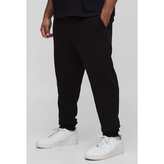 Plus Essential Slim Fit Joggers | Black | Size 5XL