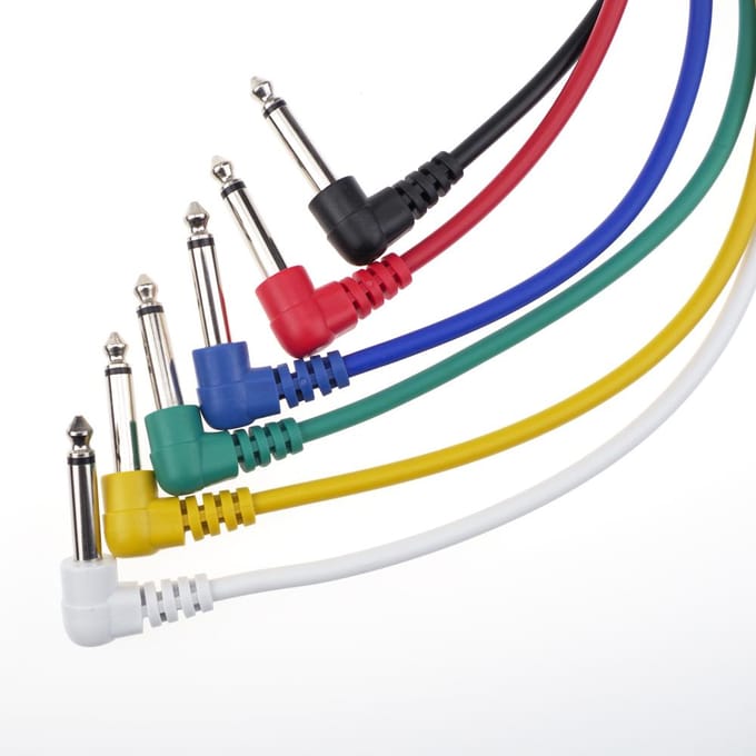 6 kleuren elektrische gitaar effect patchkabel draad audio verbindingskabel veelkleurig