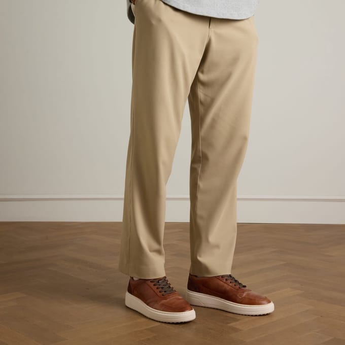 No Stress - Heren - Cognac leren sneakers - Maat 40