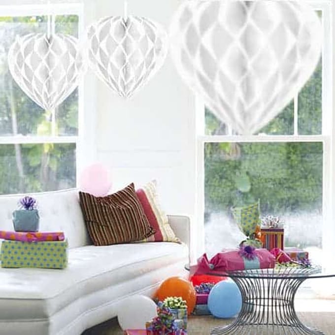 Folat - Honeycomb wit hart 30 cm