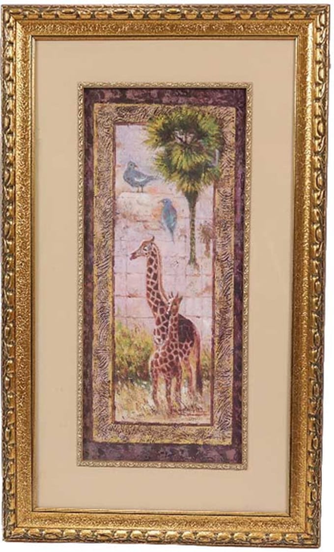 PIA Soft Toys schilderij Giraf - 40,5 cm x 67,5 cm