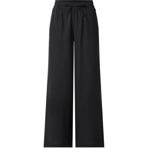 ESMARA Dames broek met linnen (Zwart, XS (32/34))