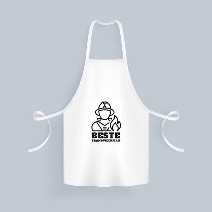 Akyol - beste brandweerman Keukenschort - Beste brandweerman - collega - cadeau - 82 bij 71 cm