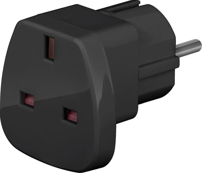 Goobay Reisadapter UK naar Europa, zwart