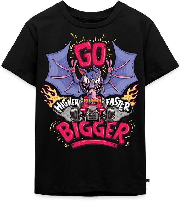 Hot Wheels Bat Go Bigger Premium T Shirt Kinderen