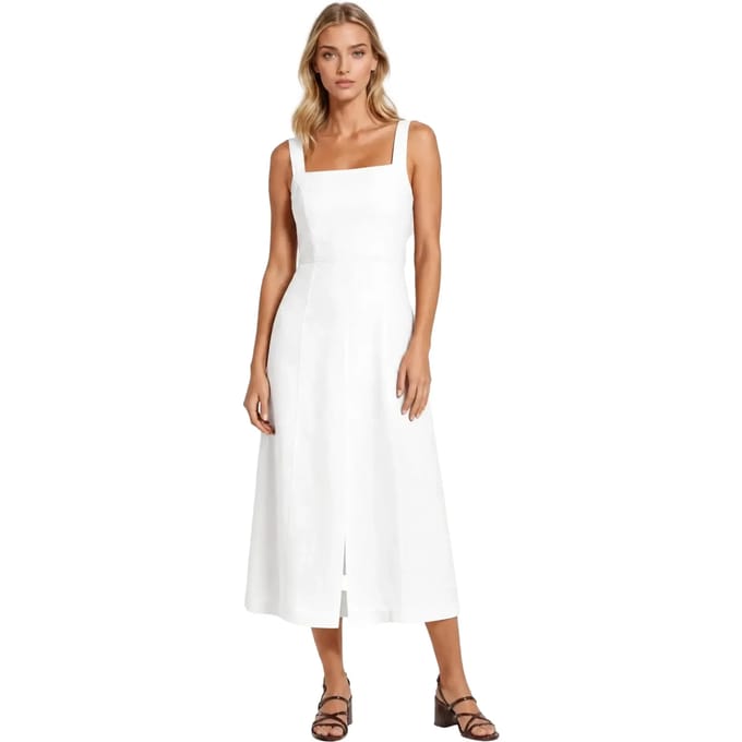 Vierkante Hals Jurk Dames Haris Cotton