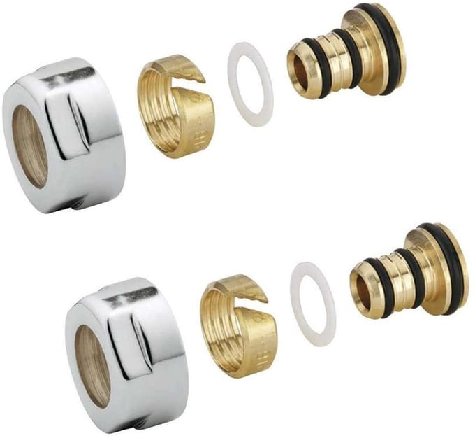 Sapho Alupex-buisadapter 16mm, chroom