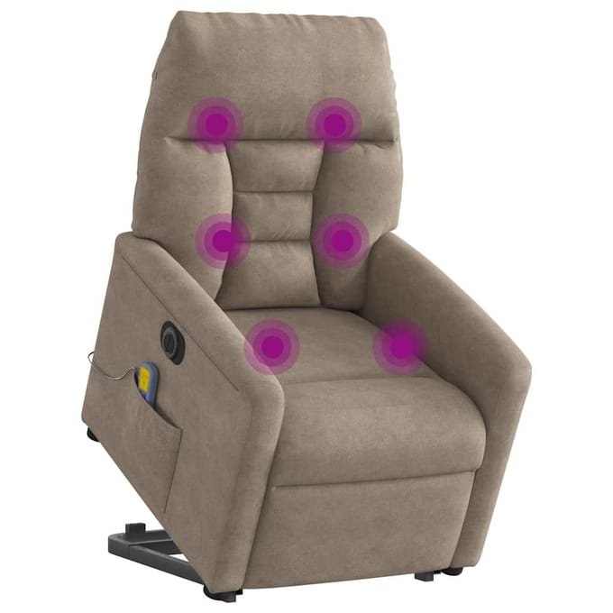 vidaXL - Sta-op-massagestoel - elektrisch - verstelbaar - microvezelstof - taupe