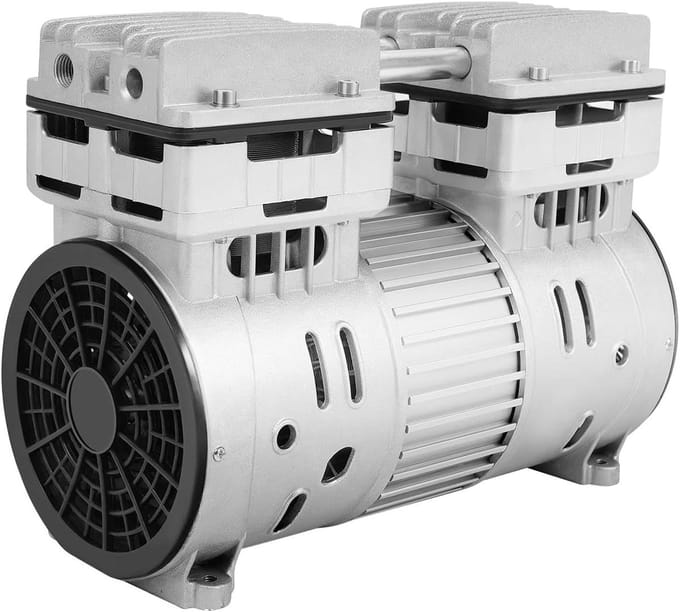 Compressor - Luchtpomp - Apparaten Aandrijven - Olievrije Kop - 8 Bar - Grijs