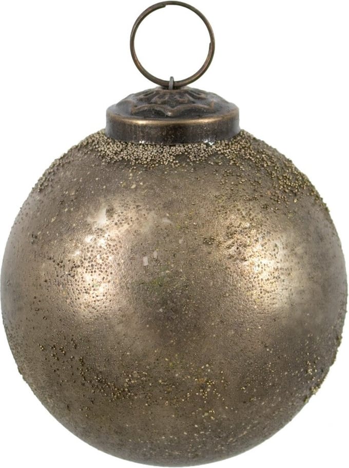 HomeBound by KY | Glazen kerstbal gold sprinkle | 7,5x7,5x7,5cm | kerstbal