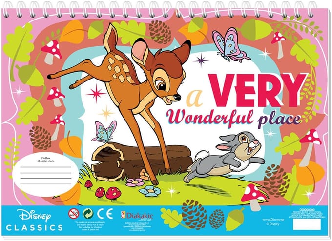 Disney Bambi Coloring Pages with Stencil and Sticker Sheet