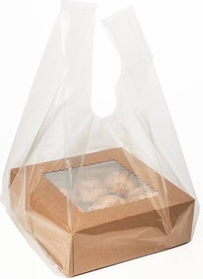 Plastic Draagtas Transparant 32,1x25,4x68,6cm (100 Stuks) [CHB6]