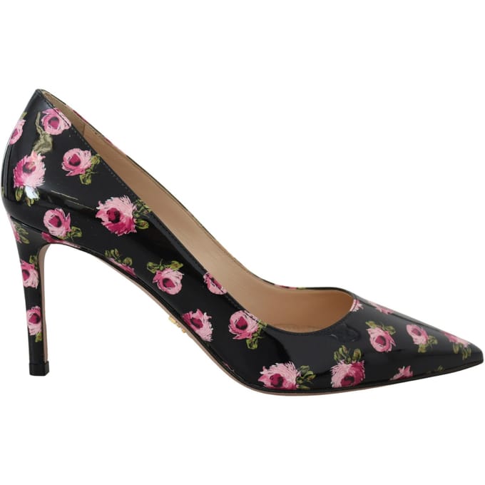 Florale Patenten Leren Hakken Met Print