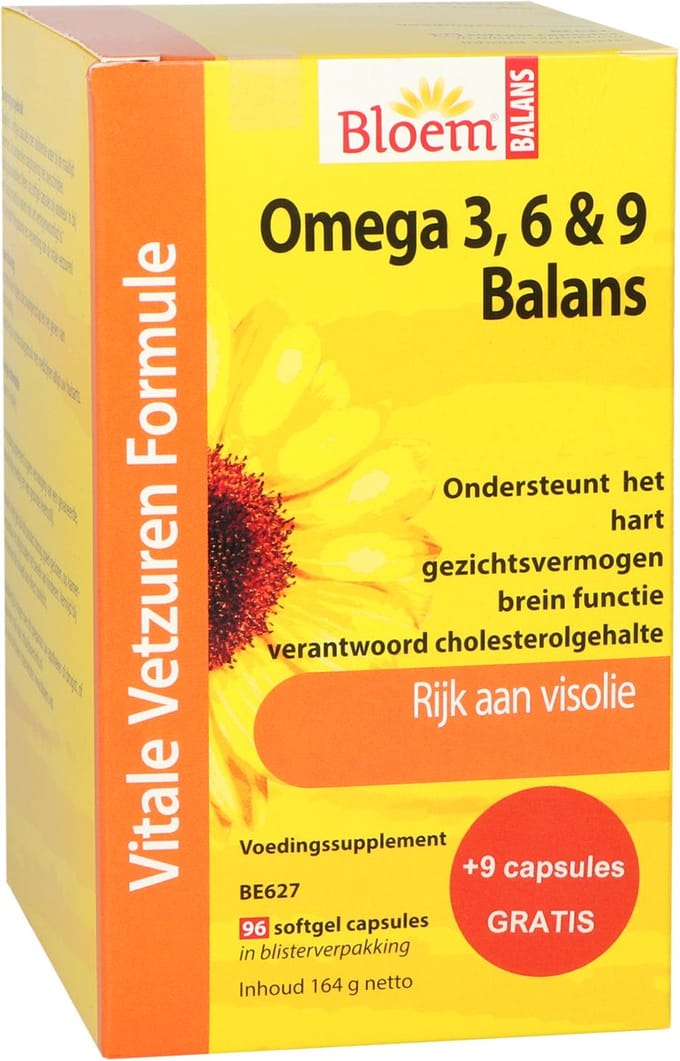 Bloem Omega 3, 6 & 9 Balans - 96 Capsules - Visolie - Voedingssupplement