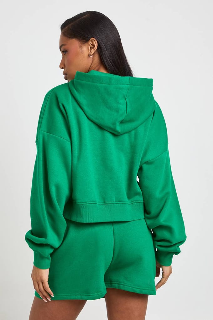 boohoo Dames Sweatshort Met Hoge Taille En Interne Trekkoord | Groente | Maat: Medium