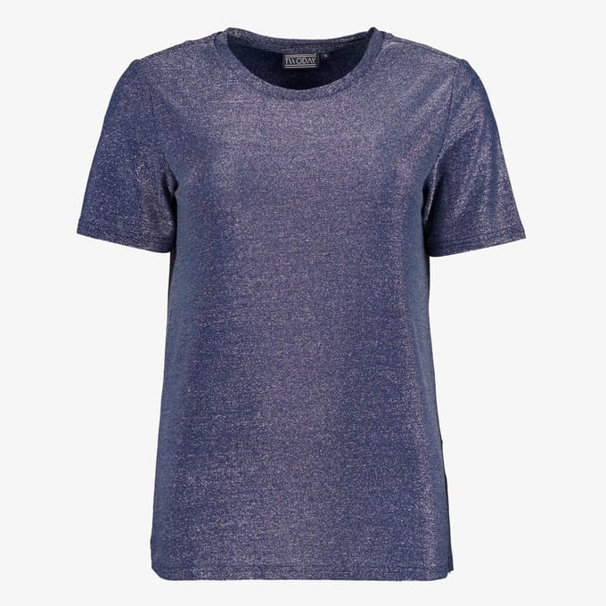 TwoDay dames top met glitters blauw - Maat S