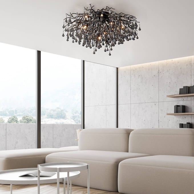 Paul Neuhaus plafondlamp Icicle, 14-lichts, zwart