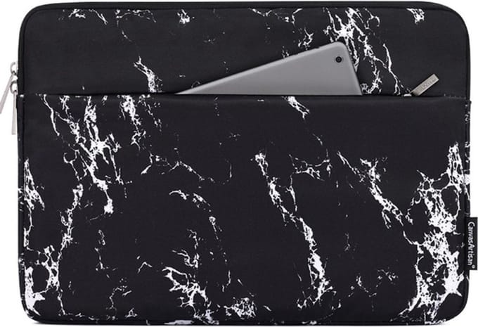 Canvas Artisan Laptopsleeve 11 inch - Laptophoes - Black Marble