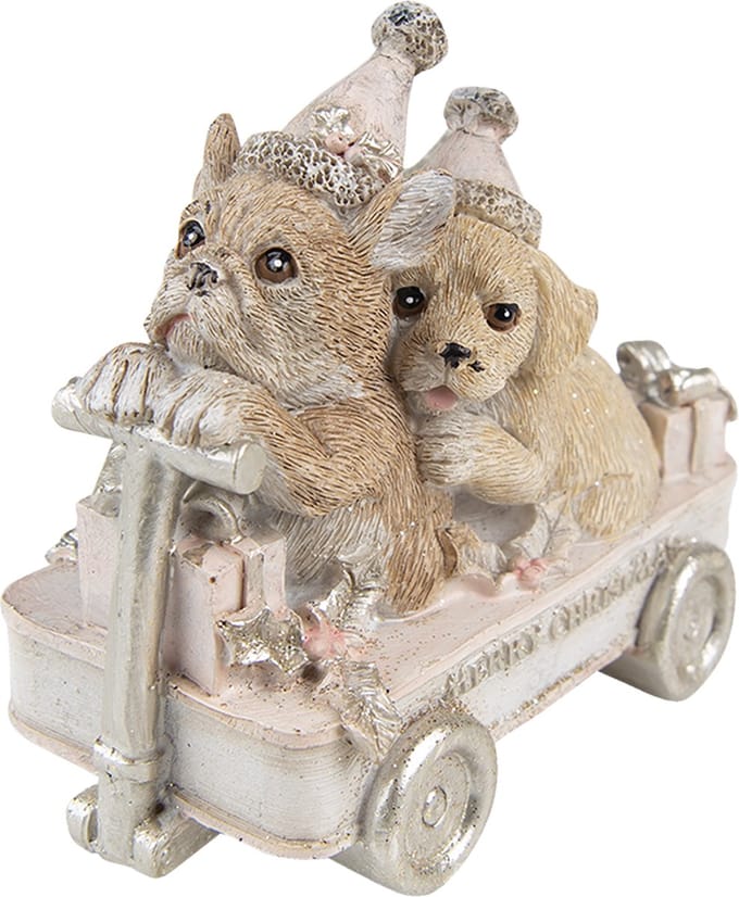 Clayre & Eef Beeld Hond 9 cm Beige Polyresin