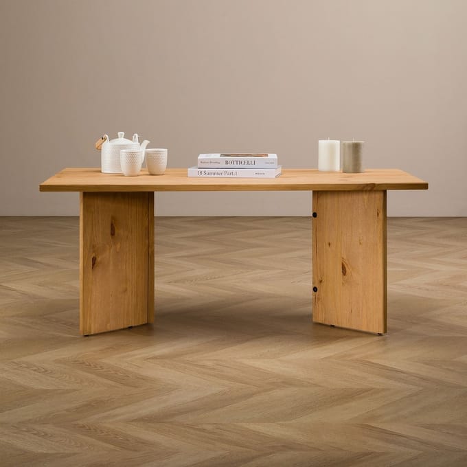 Salontafel MESA van massief hout – gebeitst