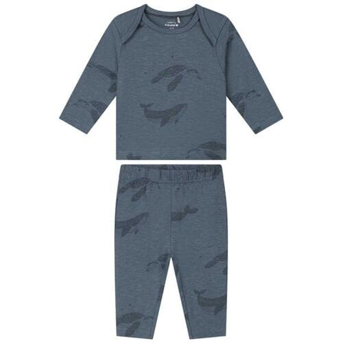 Prénatal baby pyjama schildpad Steel Blue 56 heren