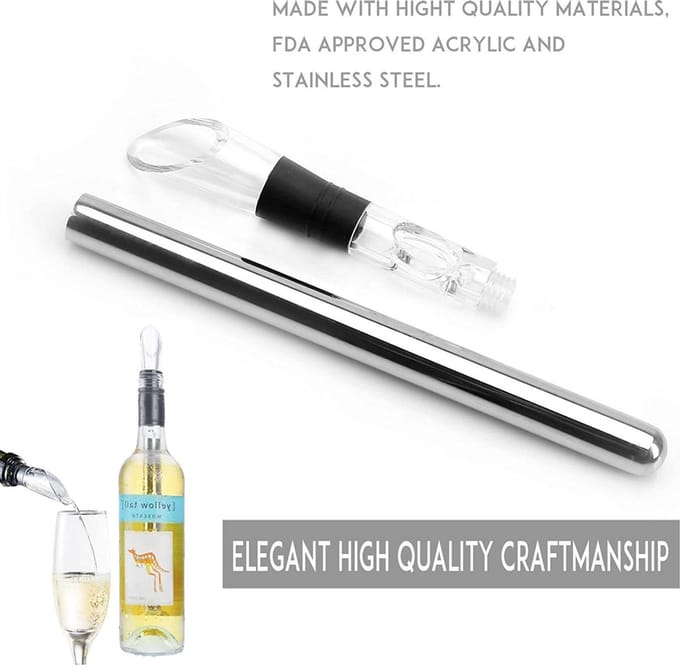 Wijn koeler stick RVS - wine chiller stick 3 in 1
