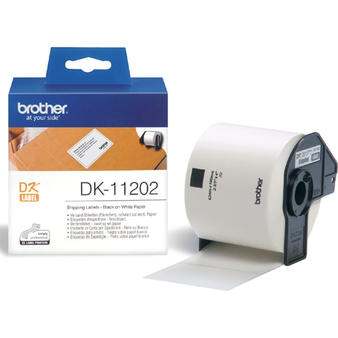 Etiket Brother DK-11202 verzendlabel 62x100mm 1 rol á 300 stuks wit
