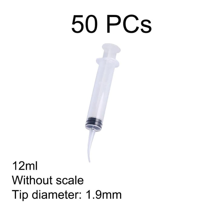 50 Stuks Disposable Tandheelkundige Irrigatiespuit Gebogen Tip 12ml Tandarts Gebruik Tip Diameter 1,9mm Tandheelkunde Materiaal