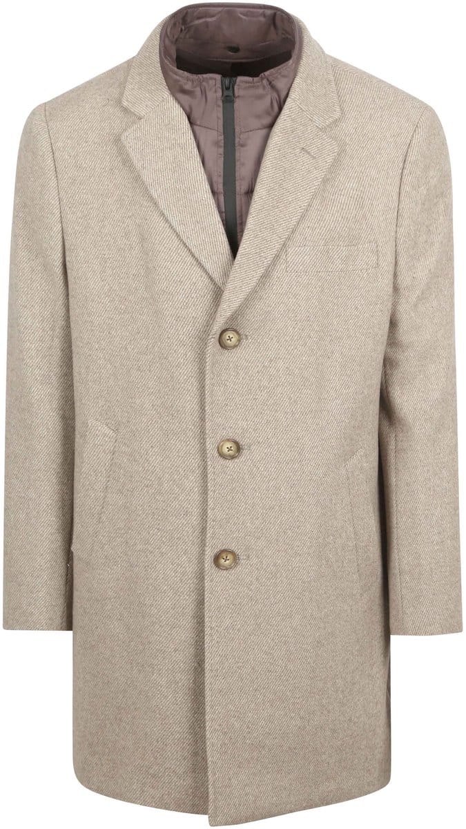 Suitable Coat Wol Twill Sand - Maat 50 - Heren - Mantels & coats