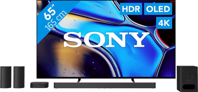 Sony 65'' Bravia 8 OLED 4K (2024) + Sony Bravia Theatre System 6 Zwart