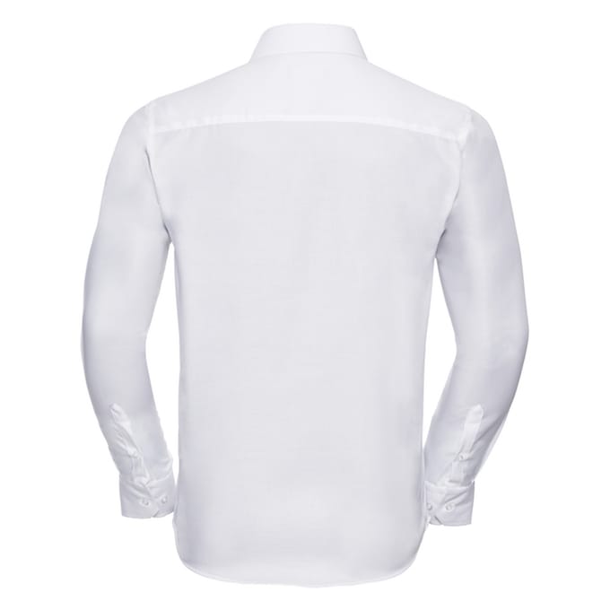 Russell Collection Heren Ultimate Getailleerd Overhemd met Lange Mouwen (Wit)